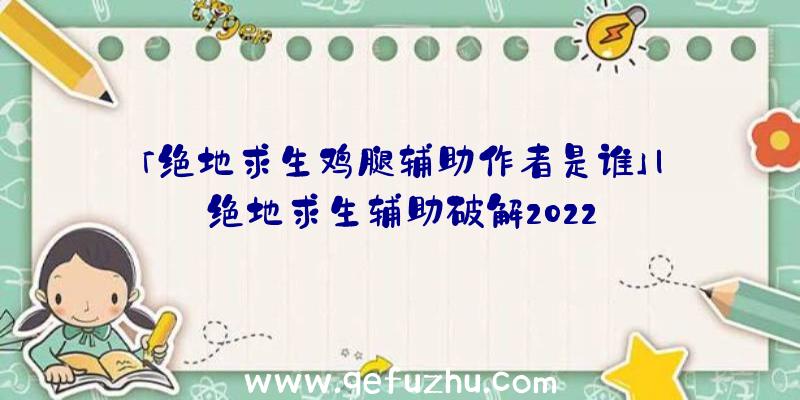 「绝地求生鸡腿辅助作者是谁」|绝地求生辅助破解2022